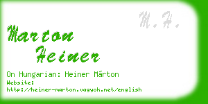 marton heiner business card